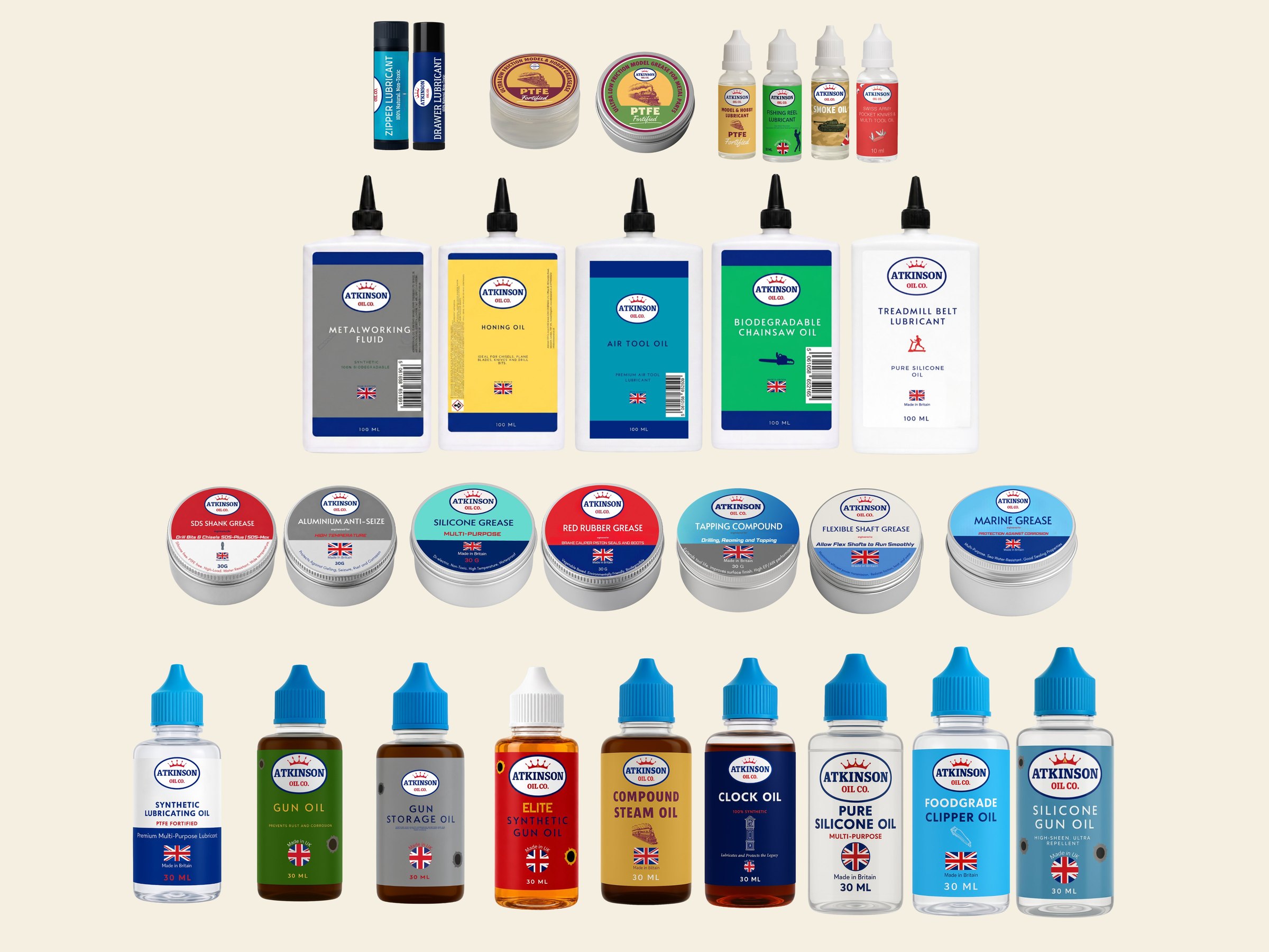 The Atkinson Oil Co. range of specialist lubricants